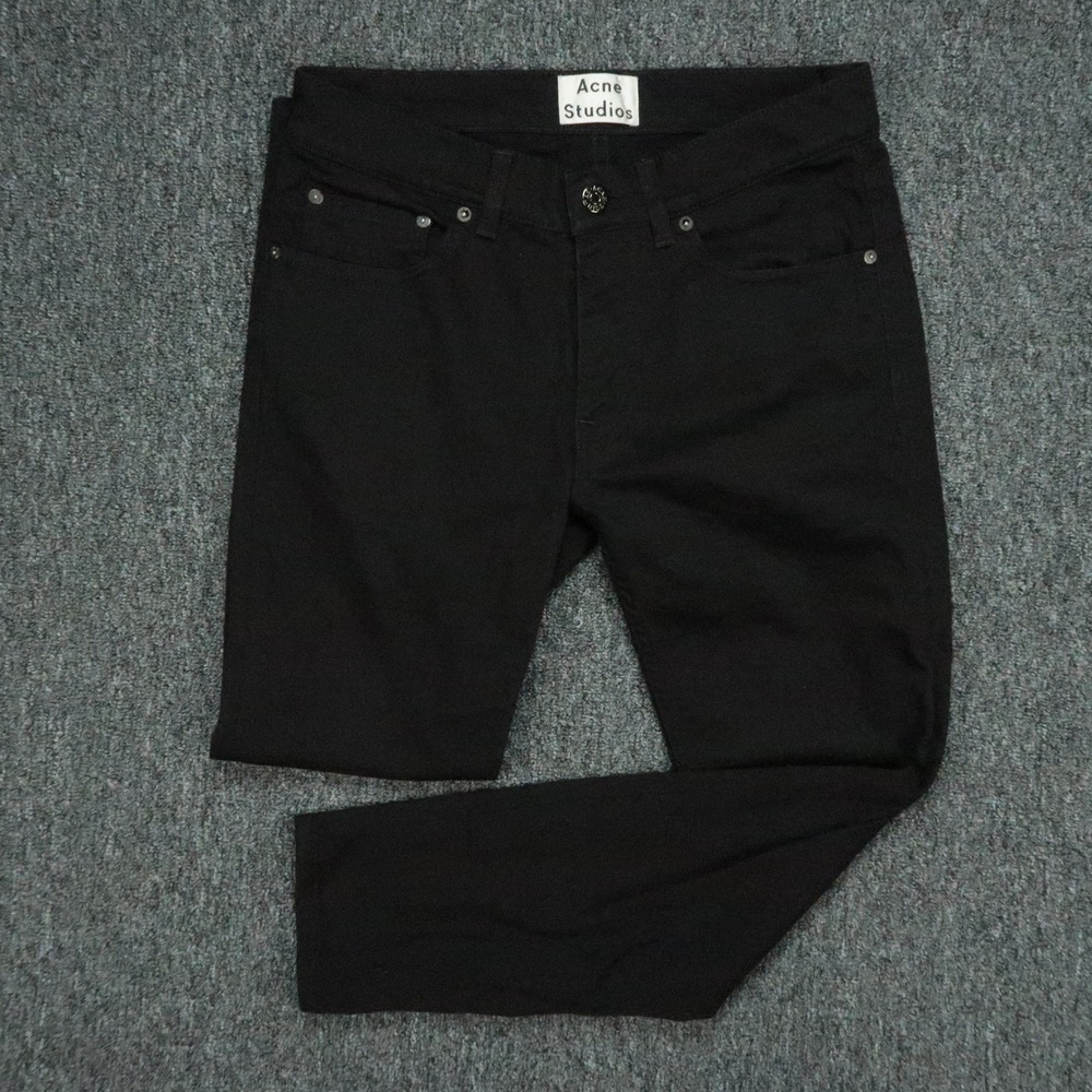 Acne Studios Jeans Mens 30x27 Black Ace Stay Cash Slim Straight 5 Pocket